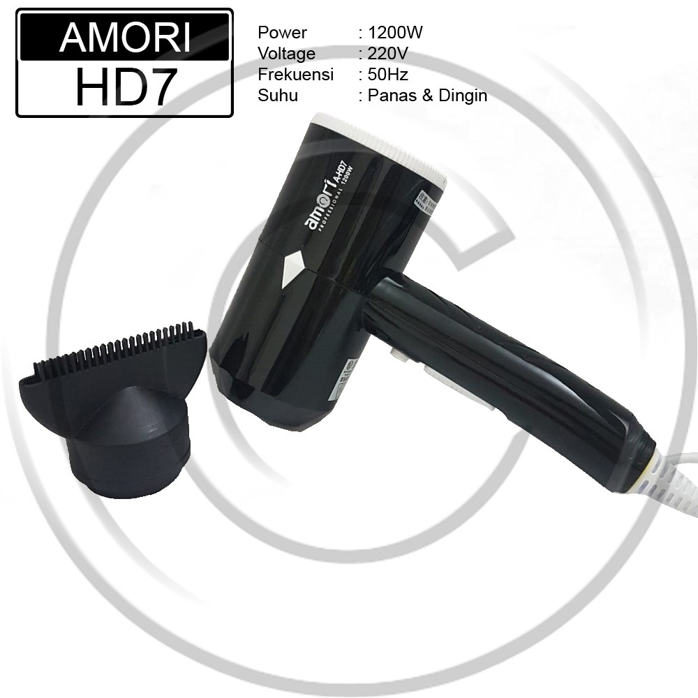 Hairdryer AMORI HD7 - Pengering Rambut / Hair dryer / Termurah / Berkualitas / Best Seller / Kencang