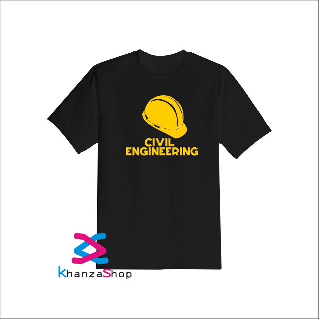 Kaos Teknik Sipil  Baju teknik hitam lengan pendek