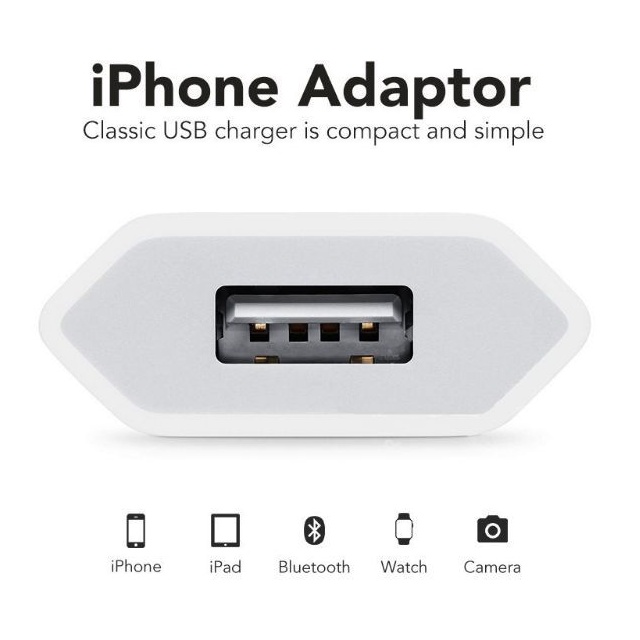 Adaptor Charger Lightning 5 5S 6 6S Plus 7 Plus 8 Plus Kepala Charger Kaki 2 Model Original