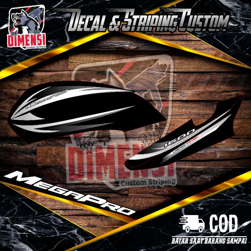 STRIPING MEGAPRO HEREX VARIASI STIKER MOTOR MP HIU 001