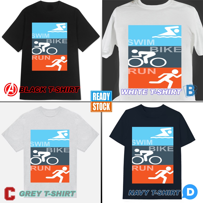 Swim Bike Run Triathlon Club Tshirt