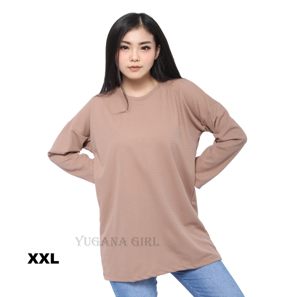 Belle Fashion Kaos  Jumbo XXL Lengan  Panjang  Murah Wanita 