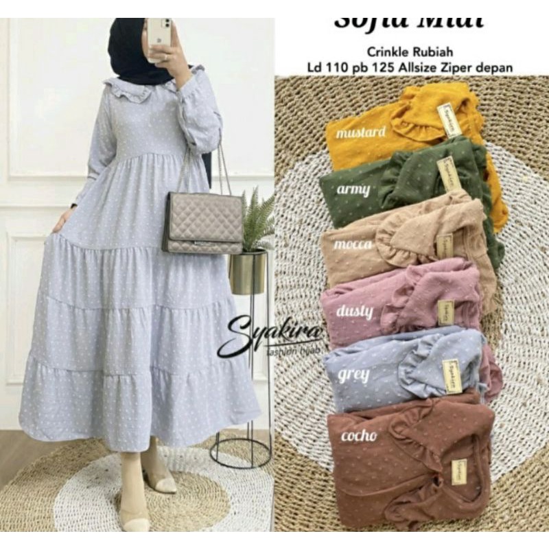 Midi dress Uragiri Rubi Crinkle|Rubiah|crinkle