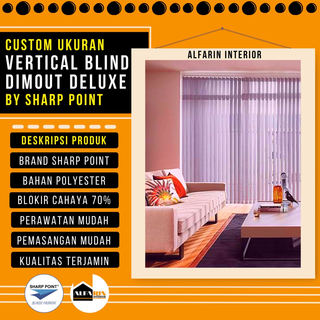 CUSTOM TIRAI KREY GORDEN VERTICAL BLIND SHARP POINT DIMOUT DELUXE [127MM]