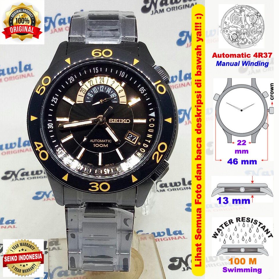 Seiko Superior SSA187K1 Automatic Black Ion Plated | Jam Pria SSA187