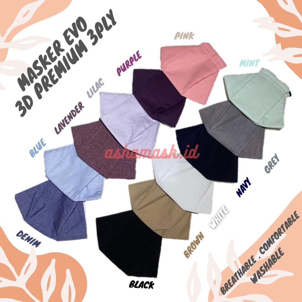 MASKER KAIN EVO 3 PLY / MASKER NON MEDIS 3D / MASKER KAIN MURAH HEADLOOP EARLOOP