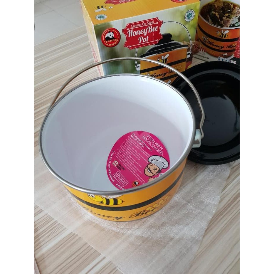 Home-Klik Maspion Honey Bee Panci Pot Enamel 16 Cm