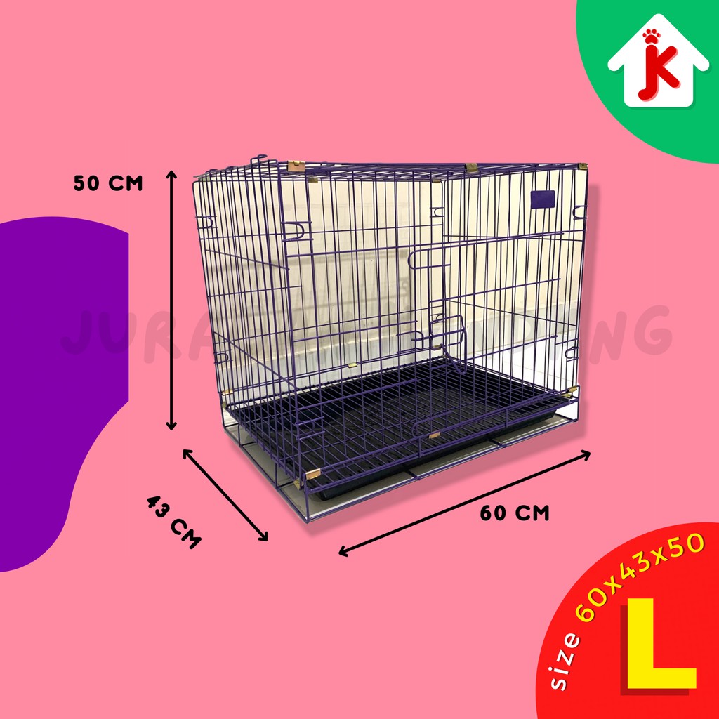 KANDANG HEWAN KUCING KELINCI BESI LIPAT SISA PABRIK MURAH SIZE L 60x40-1