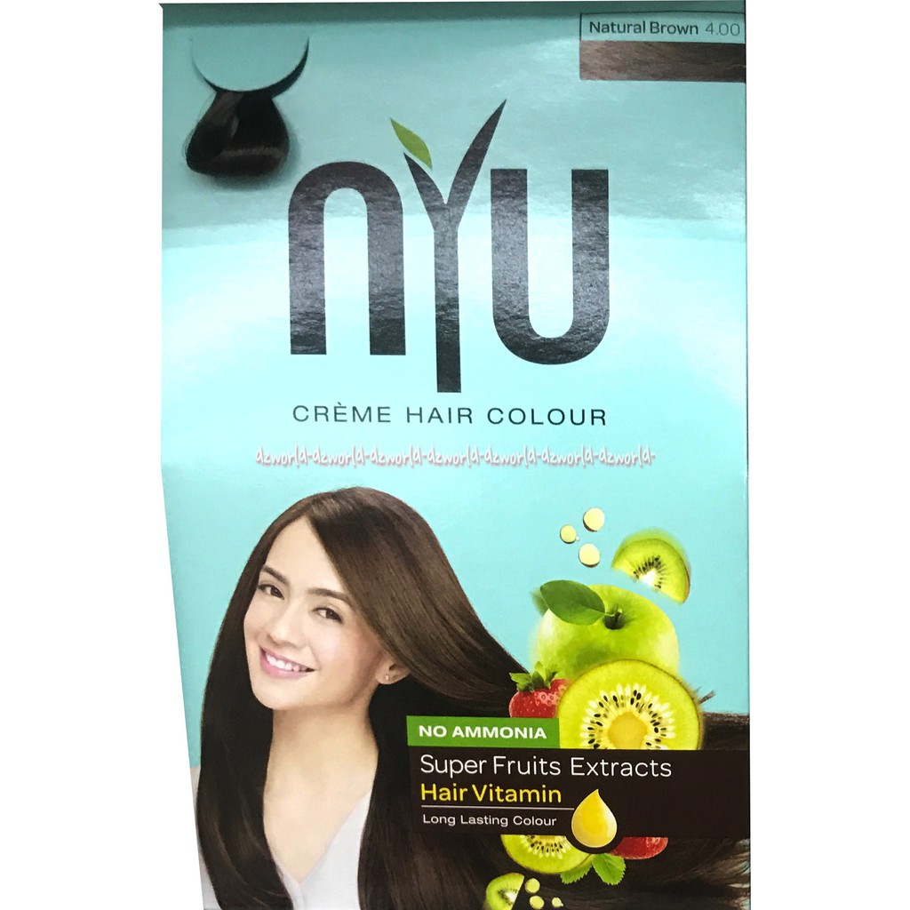 Jual Cat Rambut Nyu Natural Brown 400 Pewarna Coklat Alami Super Fruit Extract Shopee Indonesia