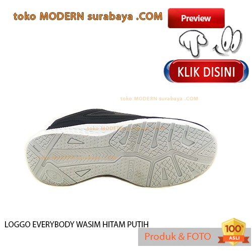 LOGGO EVERYBODY WASIM HITAM PUTIH sepatu pria sepatu sneakers