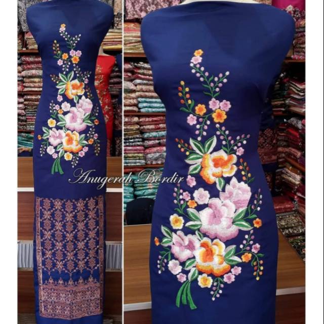 Kain Bahan Baju Kurung Bordiran Bukittinggi Motif 08