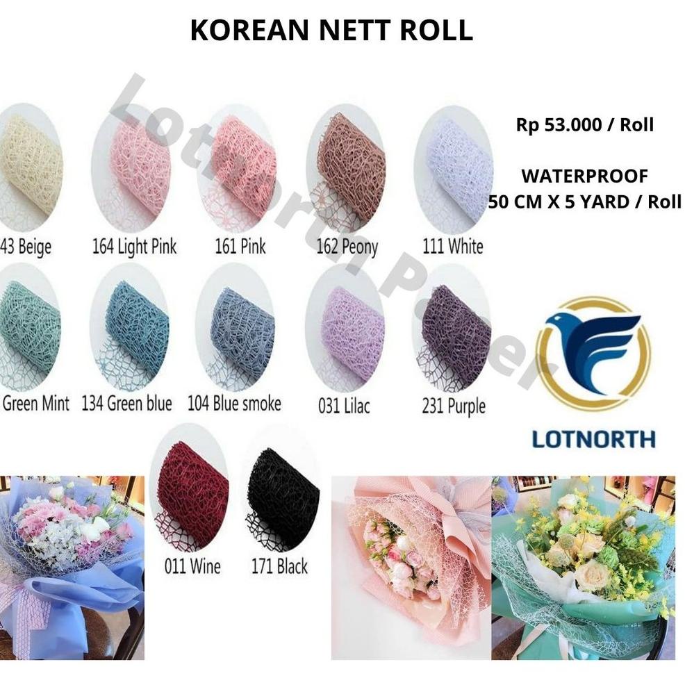 

[KODE PRODUK LWGEY4871] KOREAN JARING ROLL | WRAP KERTAS BUNGA MOTIF | WRAPPING KOREA UNIK