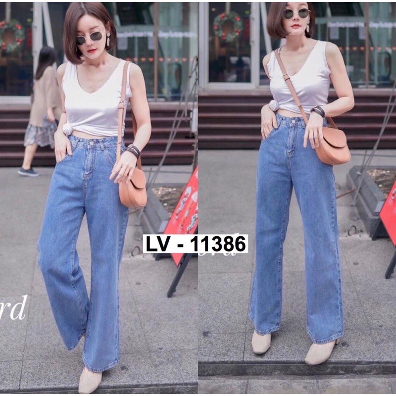 CELANA BOYFRIEND - CELANA LEVIS WANITA - CELANA JEANS WANITA - CELANA BOYFRIEND WANITA TERBARU - CELANA KULOT PANJANG WANITA - CELANA KULOT LOOSE - Celana jeans kulot Loose Bahan denim teb