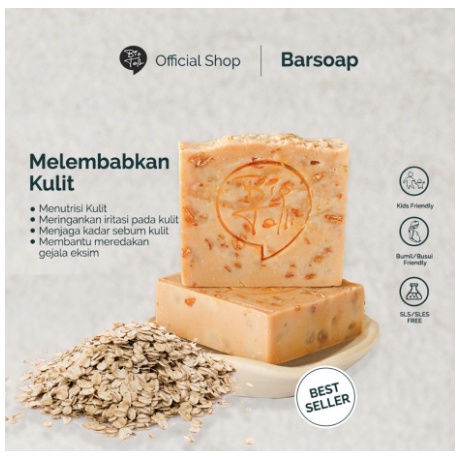 BioTalk Herbal Handmade Soap - Honey Goats Milk Oatmeal - Kulit Kering/Sensitive/Eczema/Psoriasis