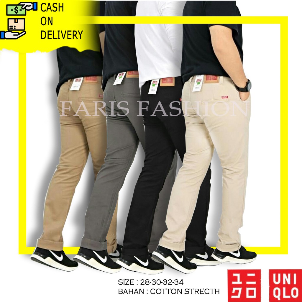  Celana  Chino Premium UNIQLO  Pria  All Size Celana  murah 