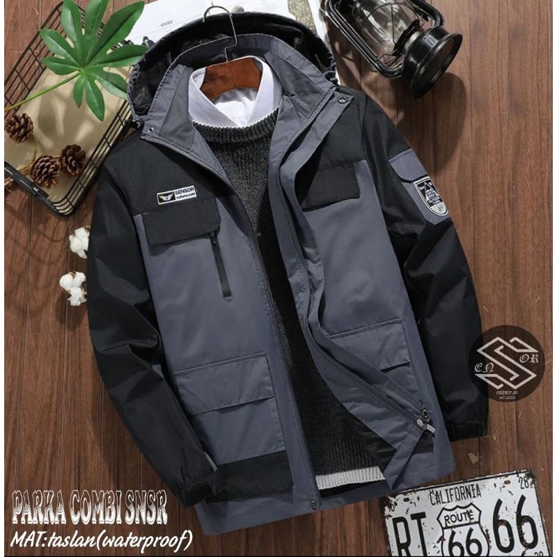 Jaket parka pria combi SNSR terbaru premium / jaket parka pria sensor original trending