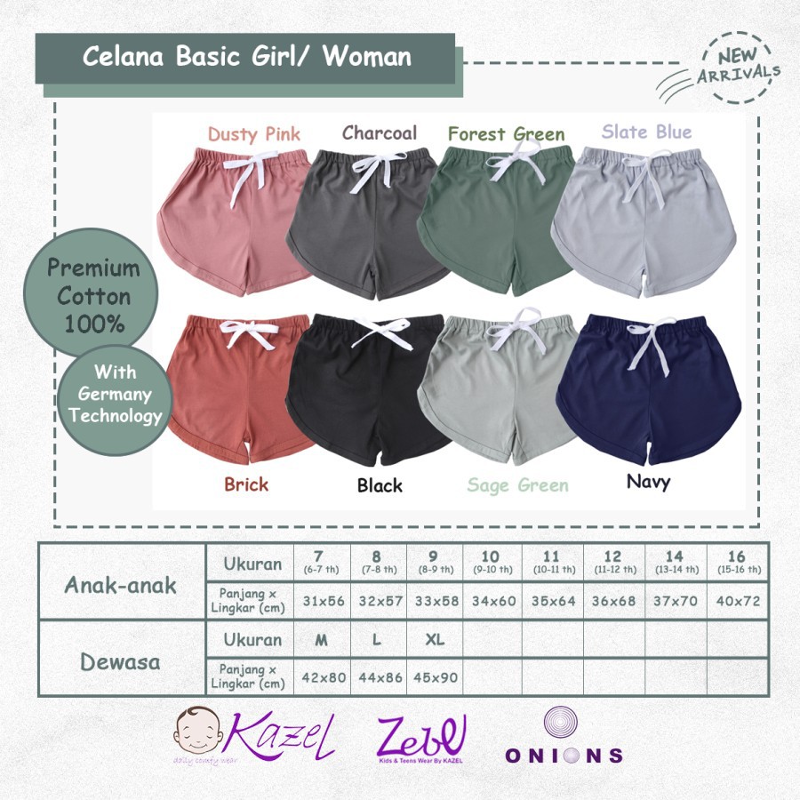 Zebe - Basic Short Girl / Celana Pendek Anak Perempuan