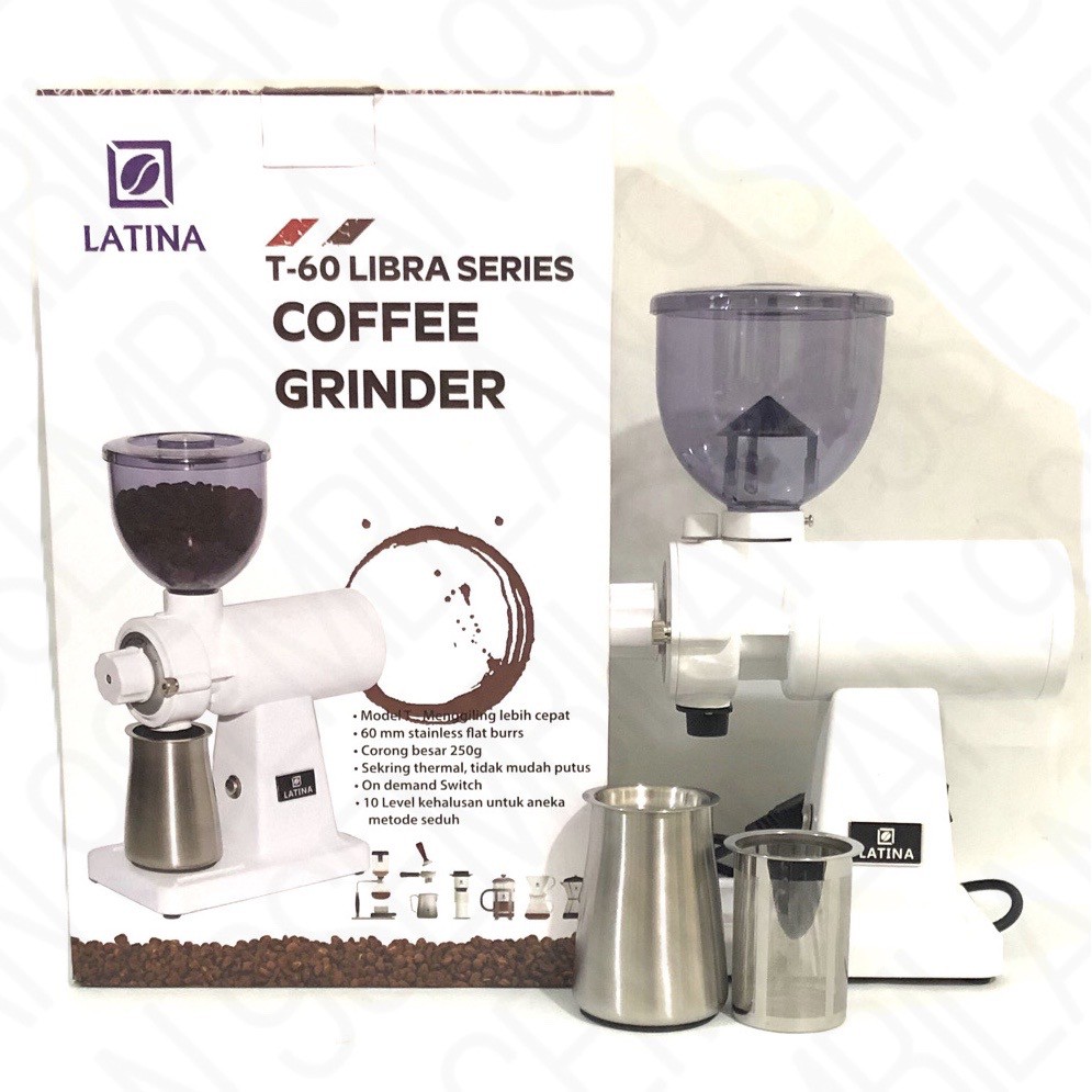 Latina T-60 Libra Pearl White Electric Coffee Grinder Kopi T60 500N