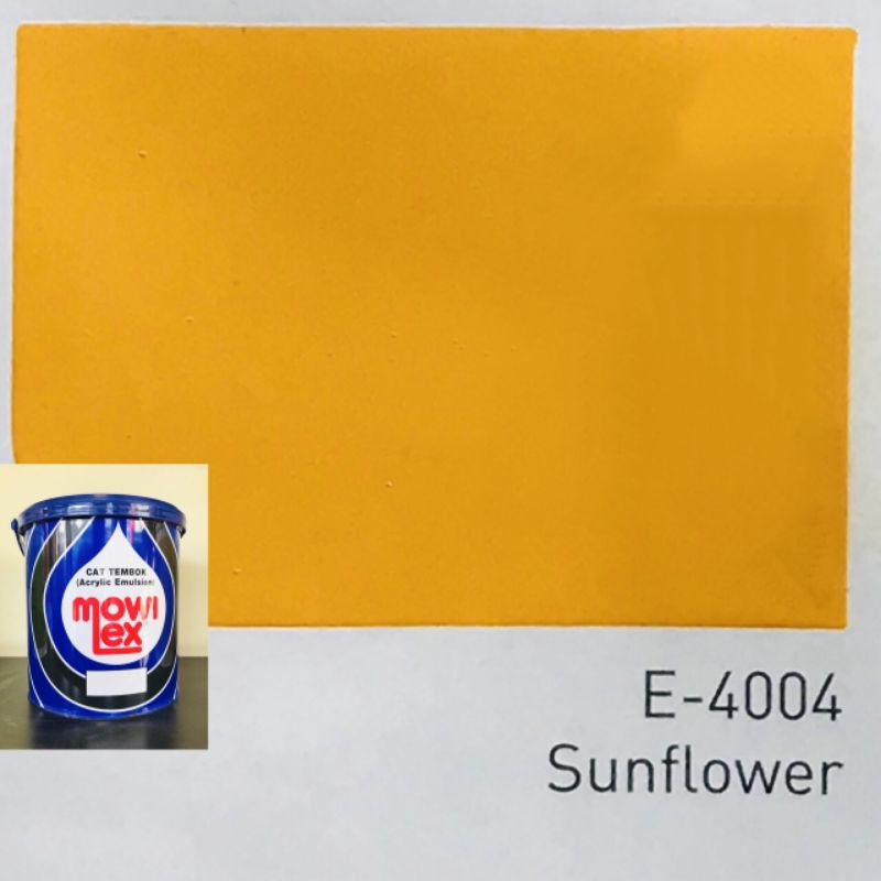 Mowilex emulsion 1 liter Kode warna Sunflower 4004 warna Kuning/ Yellow Cat Dinding Interior dan eks