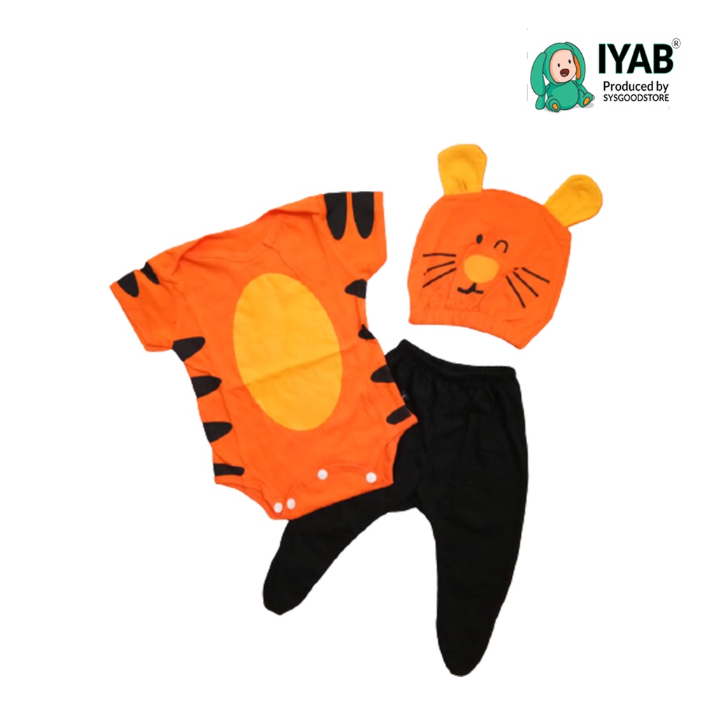 IYAB Baju Bayi Jumper Bayi Laki Laki Harimau Tiger Jumpsuit dan Legging Katun