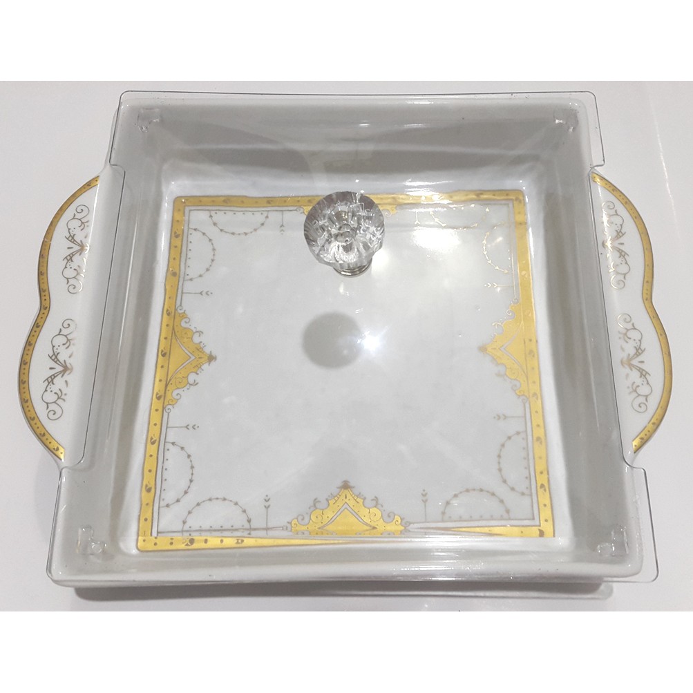 Tempat / Piring Kue Vicenza / Square Cake Plate P137 Motif Padi - Balikpapan