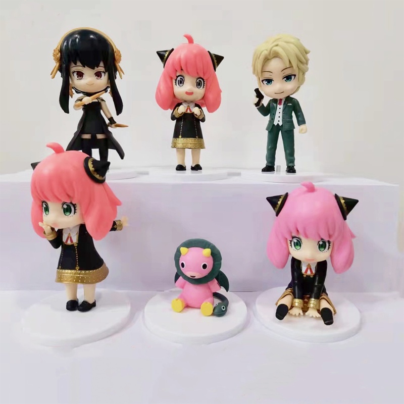 6pcs / set Mainan Action Figure Model Anime Spy x Family Anya Forger / Yor Forger / Loid Forger 10cm Bahan PVC Untuk Koleksi