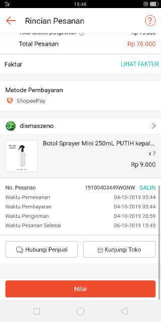 Botol Sprayer Mini 250ml Putih Kepala Spray Hitam Utk Semprot Air Semai Atau Pestisida Nabati
