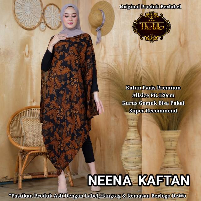Dewo Batik - Neena Kaftan - Atasan Batik Wanita - Kaftan Batik - Katun Paris Premium - Motif Anggun