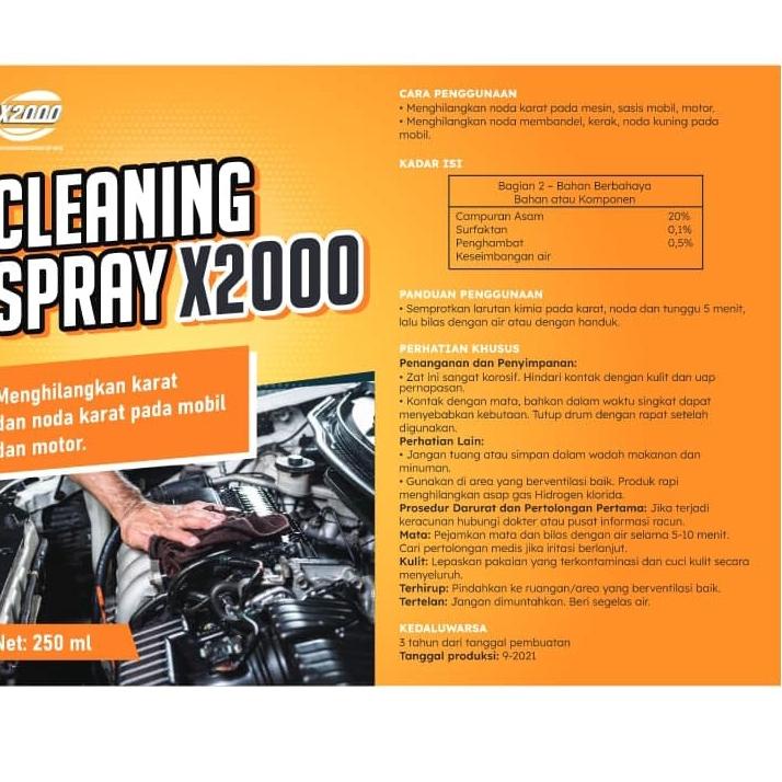 Z-IGW} <㊛} Pembersih karat X2000 serbaguna, Cleaning spray X2000, Menghilangkan karat, minyak kotor,
