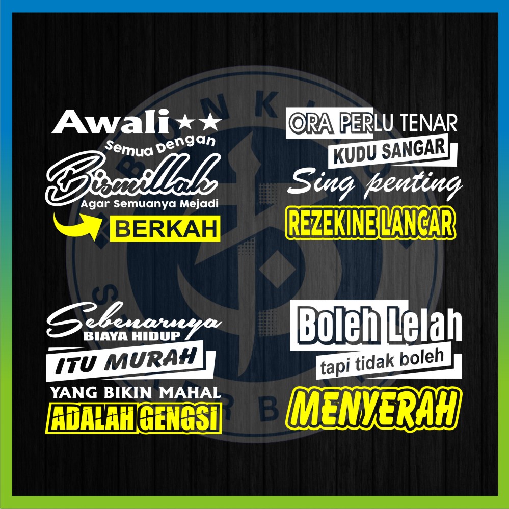 Stiker Skotlet Stiker Kaca Pintu/Kaca/Body Mobil Truck/Pick Up/L300 Kata Kata Kaca part 1