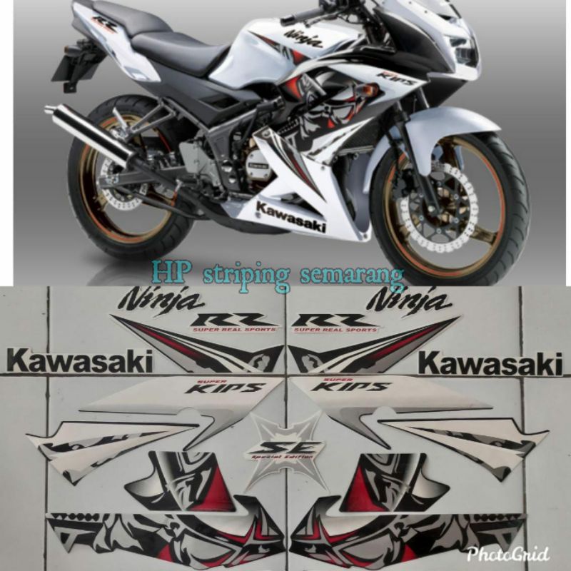 Striping Ninja RR 2013 SE putih Printing