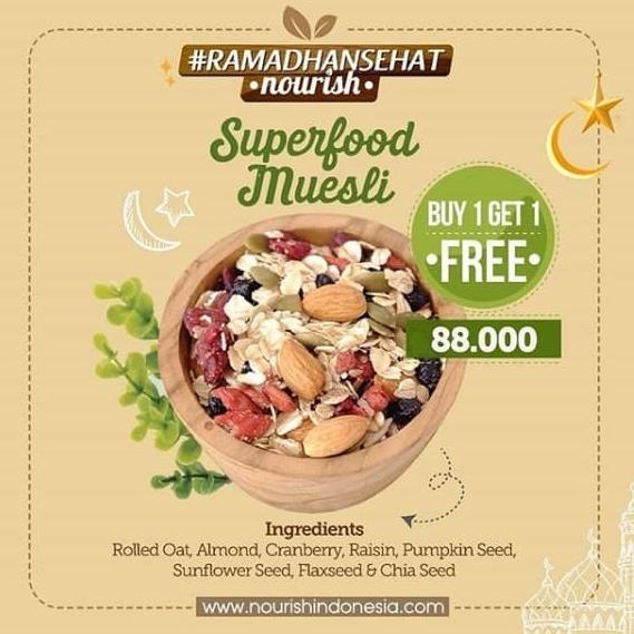

Promo Awal tahun Superfood Muesli BUY 1 GET 1 FREE (500gr x 2pc) Promo Awal tahun