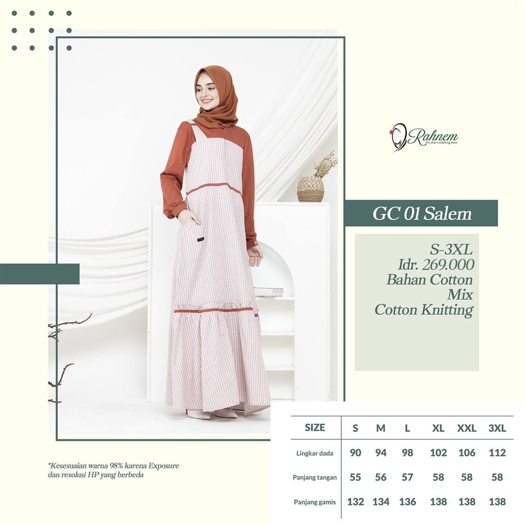 Rahnem Couple / Gamis  Ibu &amp; Ayah / GC-01 Salem / Fashion Muslim