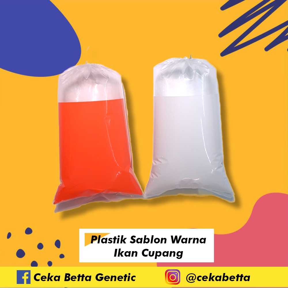 Plastik Sablon Warna Ikan Cupang 50 pcs