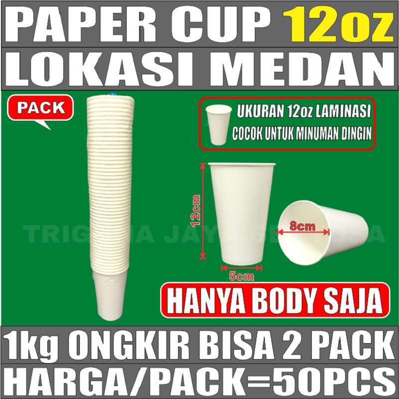 Jual Paper Cup 12oz Polos Pack 50pcs Gelas Kertas Kopi 360ml Coffee 12oz Medan Shopee Indonesia 4389