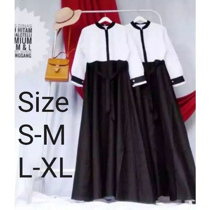 PROMO BAJU GAMIS SERAGAM DINAS HITAM PUTIH /  GAMIS WANITA TERBARU &amp; TERMURAH