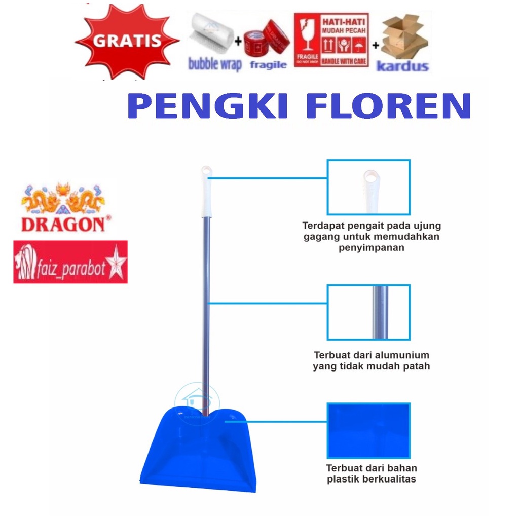 Pengki Floren Pengki Serok Sampah Gagang Aluminium Alat Pembersih Lantai Murah Best Seller