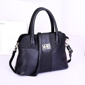 Tas Wanita Import C91595 Black Prada Kulit Jeruk Office Bag Korea CK