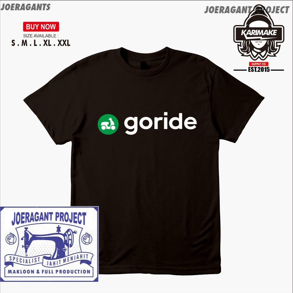 Kaos Baju Goride Go Ride Powered By Gojek Kaos Perusahaan - JP