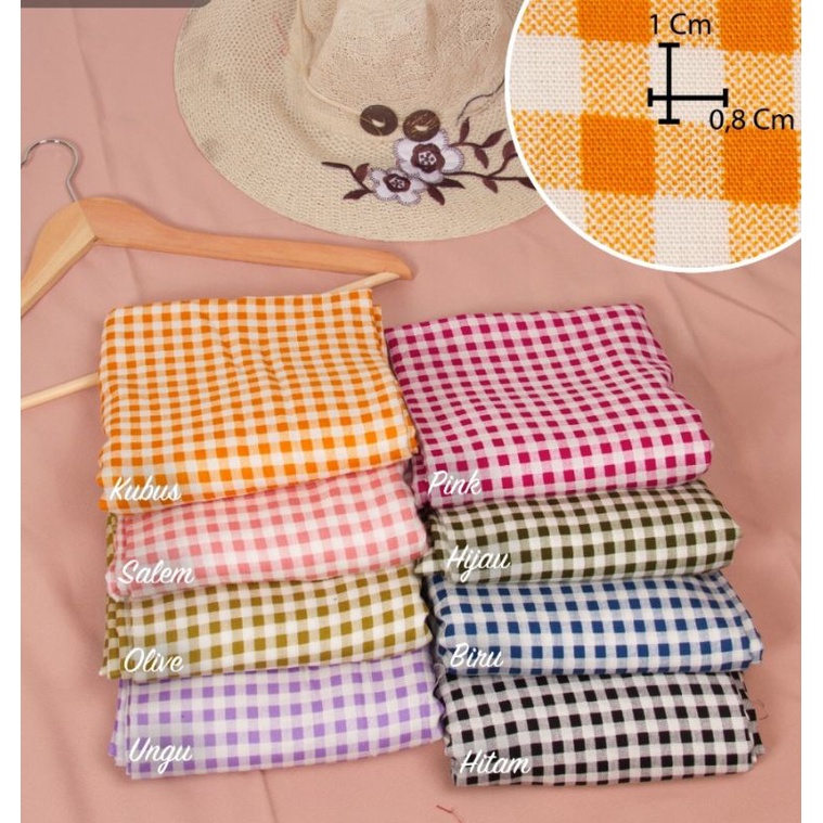 bahan rayon motif kotak kotak kotak