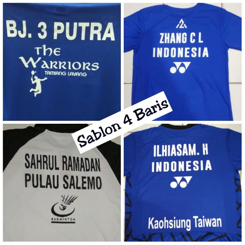 Kaos Bulutangkis Indonesia Malaysia Open Fajar Rian / Jersey Badminton / Atasan Kaos Seragam Baju Badminton Bulutangkis Shuttlecock Kok Raket Mania Fajri Indonesia Korea Selatan India An Se Young Kim Kong Lee