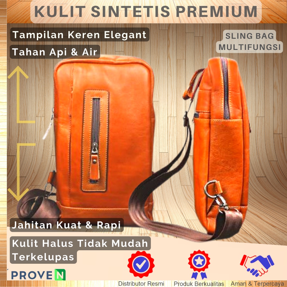 Tas Selempang Pria Kulit Asli Tas Slempang Pria Kulit PU Leather Slingbag ESL03 GARANSI ORIGINAL