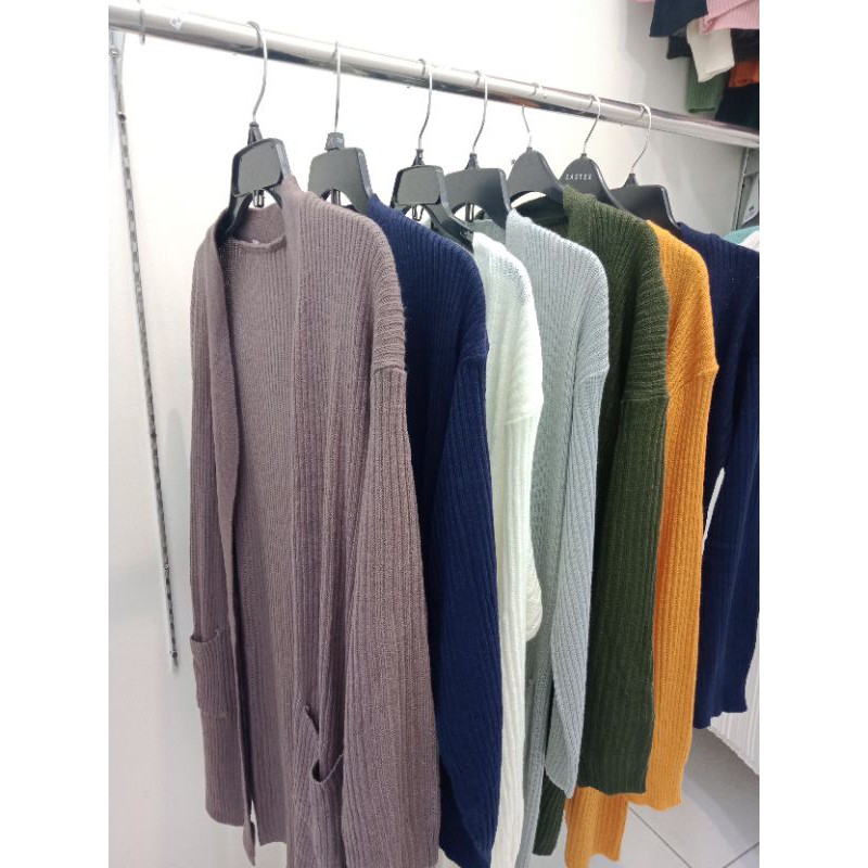 long Cardi rajut, long cardigan, cardigan rajut, cardigan saku, sweater rajut