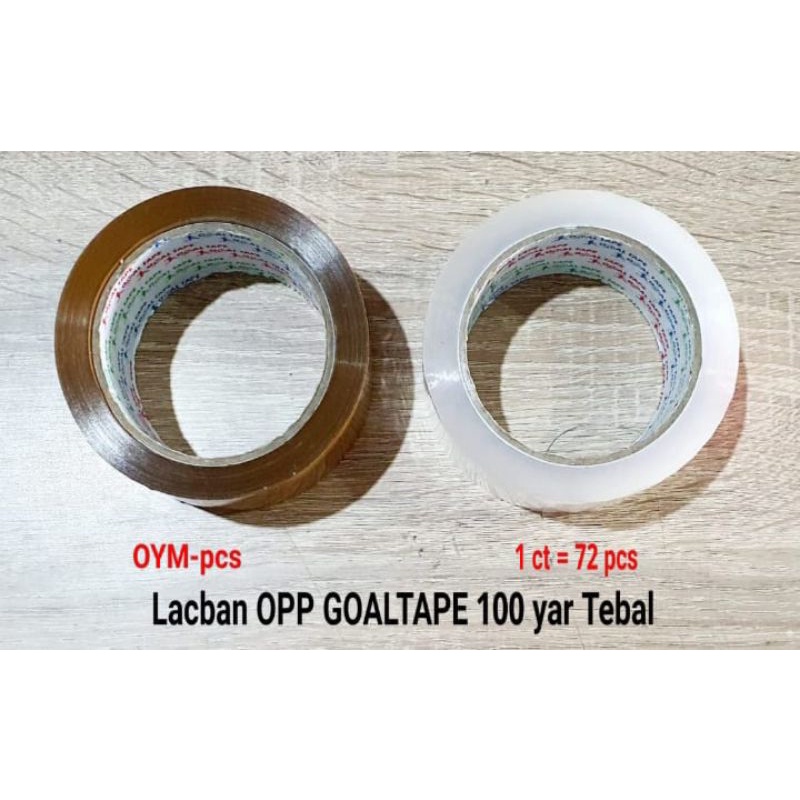 

Lakban OPP Goaltape Tebal 100y Bening dan Coklat