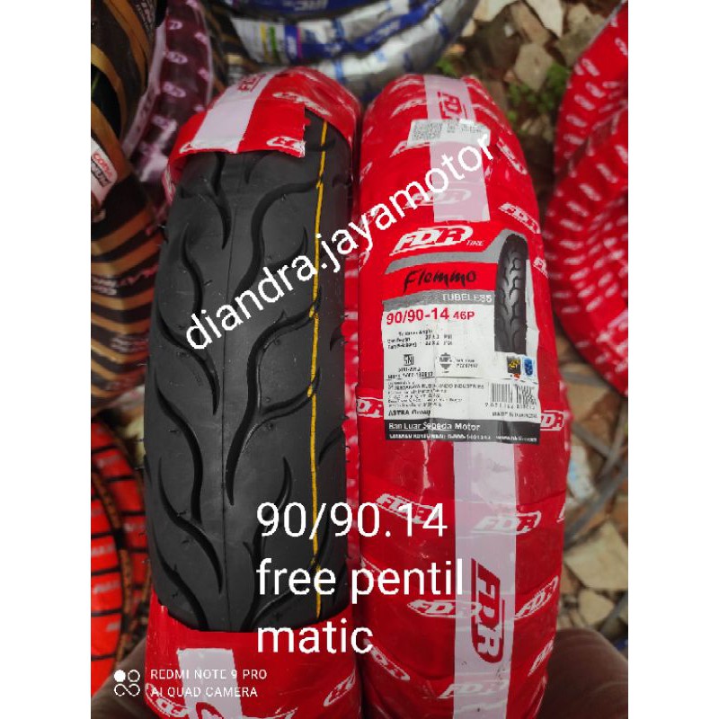 new produk!!! ban tubles matic fdr flemmo 90/90.14 free pentil for all matic