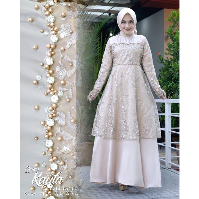 Gamis Kayla NK / Kebaya Brukat Modern / Dress Brokat / Kebaya Kondangan