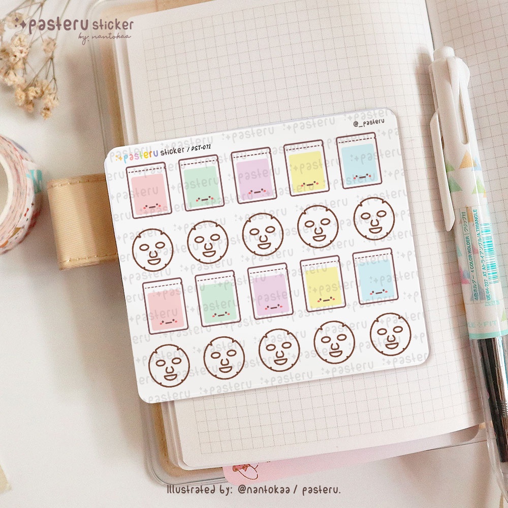 

Kawaii Pastel Mask Sheet | Pasteru Planner Journal Sticker