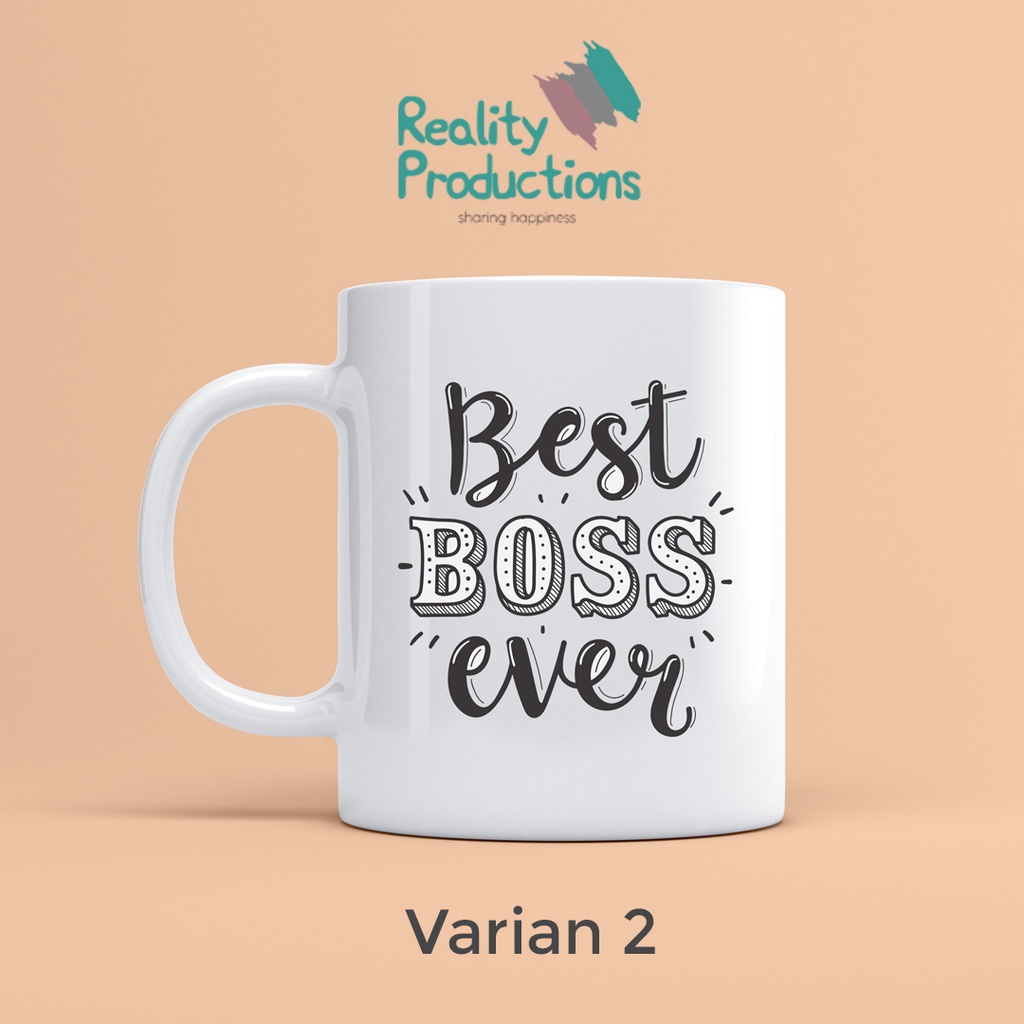 Mug Best Boss Ever Untuk Kado atau Hadiah Bos atau Atasan