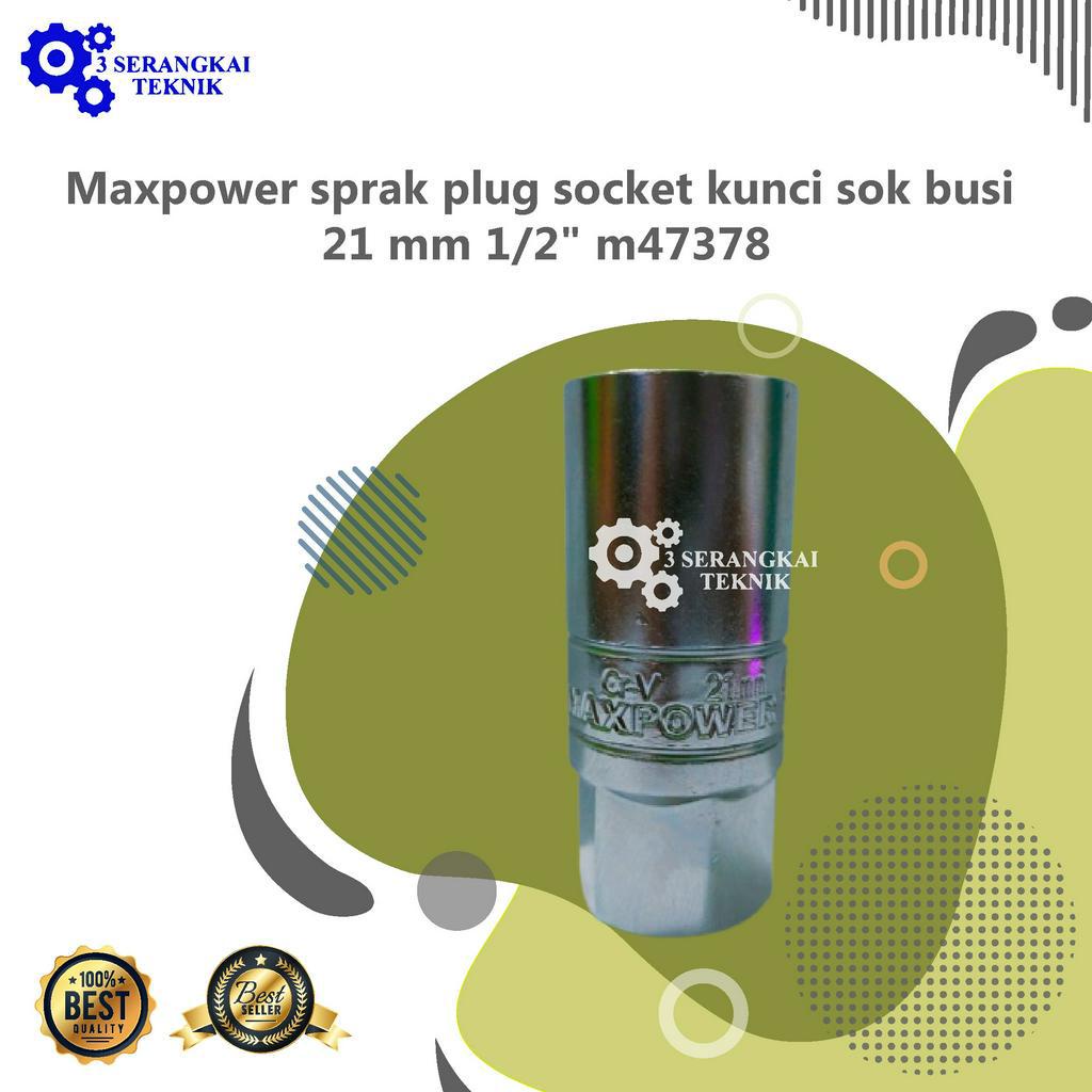 Maxpower sprak plug socket kunci sok busi 21 mm 1/2&quot; m47378