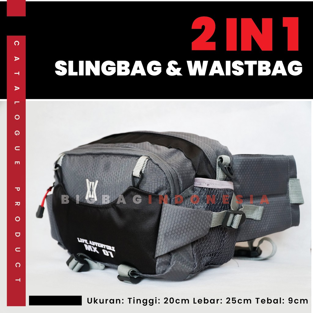 Tas Selempang Tas Selempang GEAR BAG LIFE ADVENTURE MX 01 -  Original BB - Slingbag Waist bag Cowok